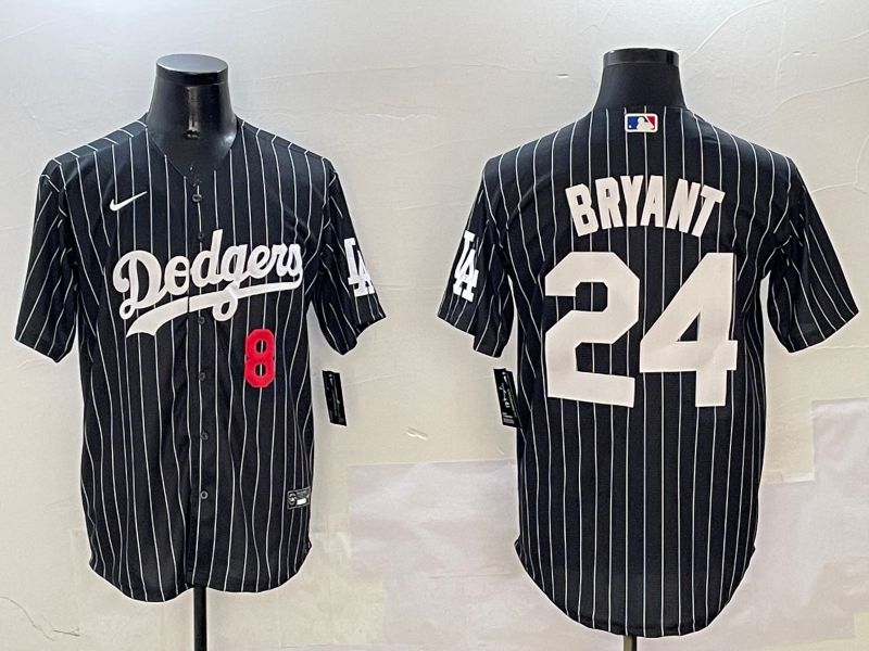Men Los Angeles Dodgers #24 Bryant Black Stripe Jointly Name 2025 Nike MLB Jersey style 16->los angeles dodgers->MLB Jersey